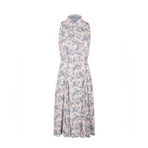SOLD Prada Pink and Blue Sleeveless Floral Midi Dress